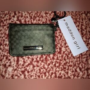 NWT Small Black Floral Print Madden Girl Card Holder